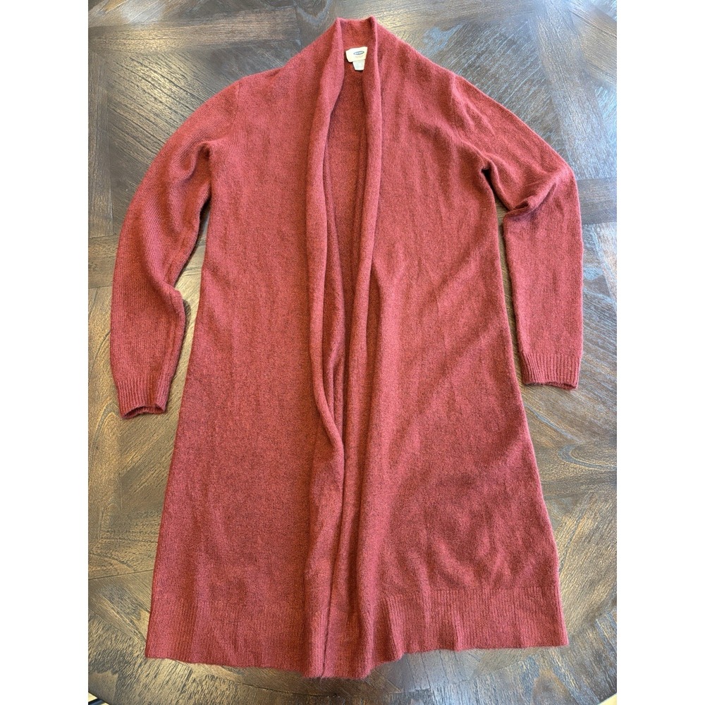 Old Navy long Lightweight Cardigan Duster, Burgundy Women's XS Cozy Basics Soft